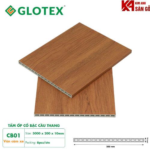 Cổ Bậc Cầu Thang Nhựa Giả Gỗ Glotex CB-01